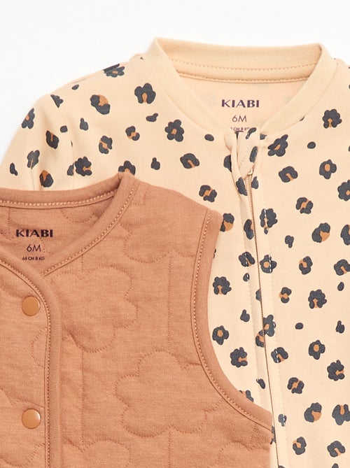 Conjunto pijama + chaleco acolchado - Kiabi