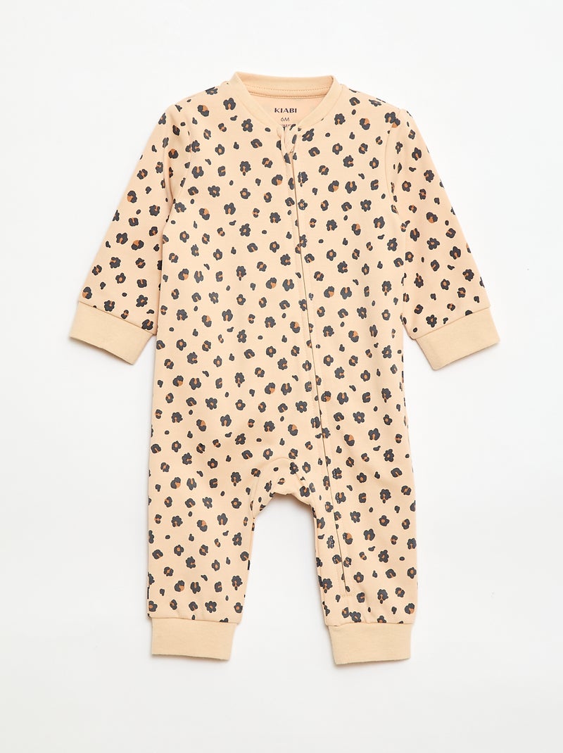 Conjunto pijama + chaleco acolchado Marron - Kiabi