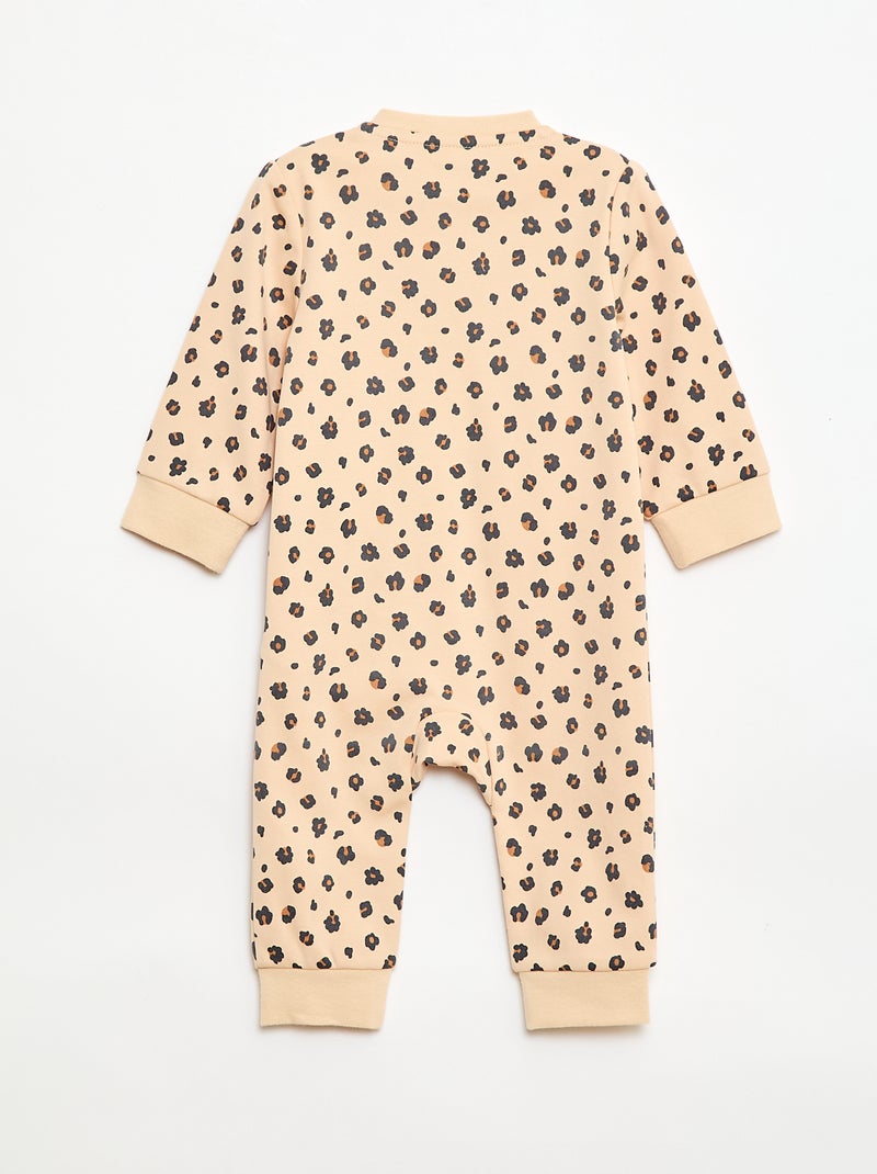 Conjunto pijama + chaleco acolchado Marron - Kiabi