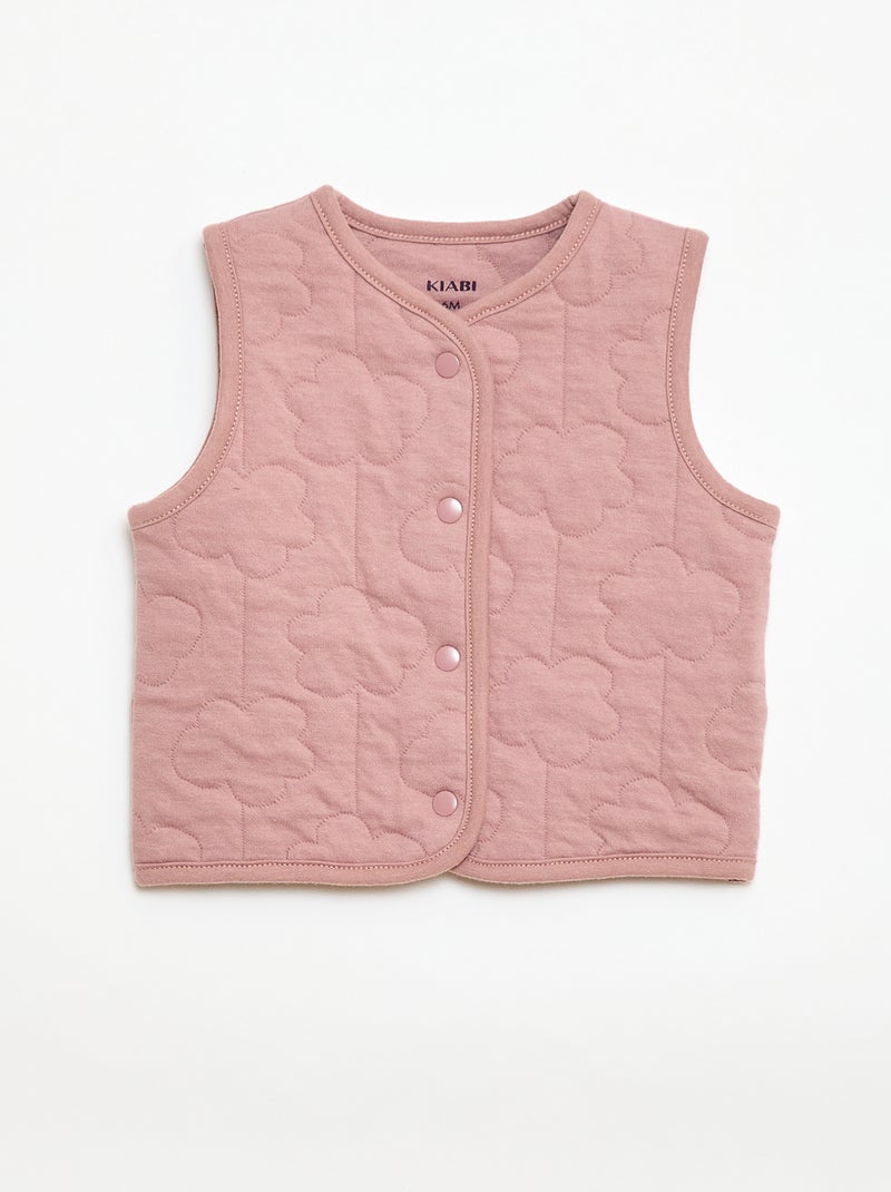 Conjunto pijama + chaleco acolchado Rosa - Kiabi