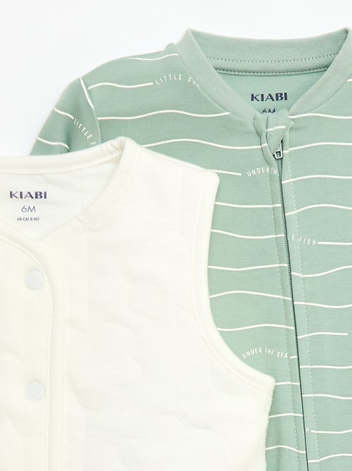 Conjunto pijama + chaleco acolchado - Kiabi