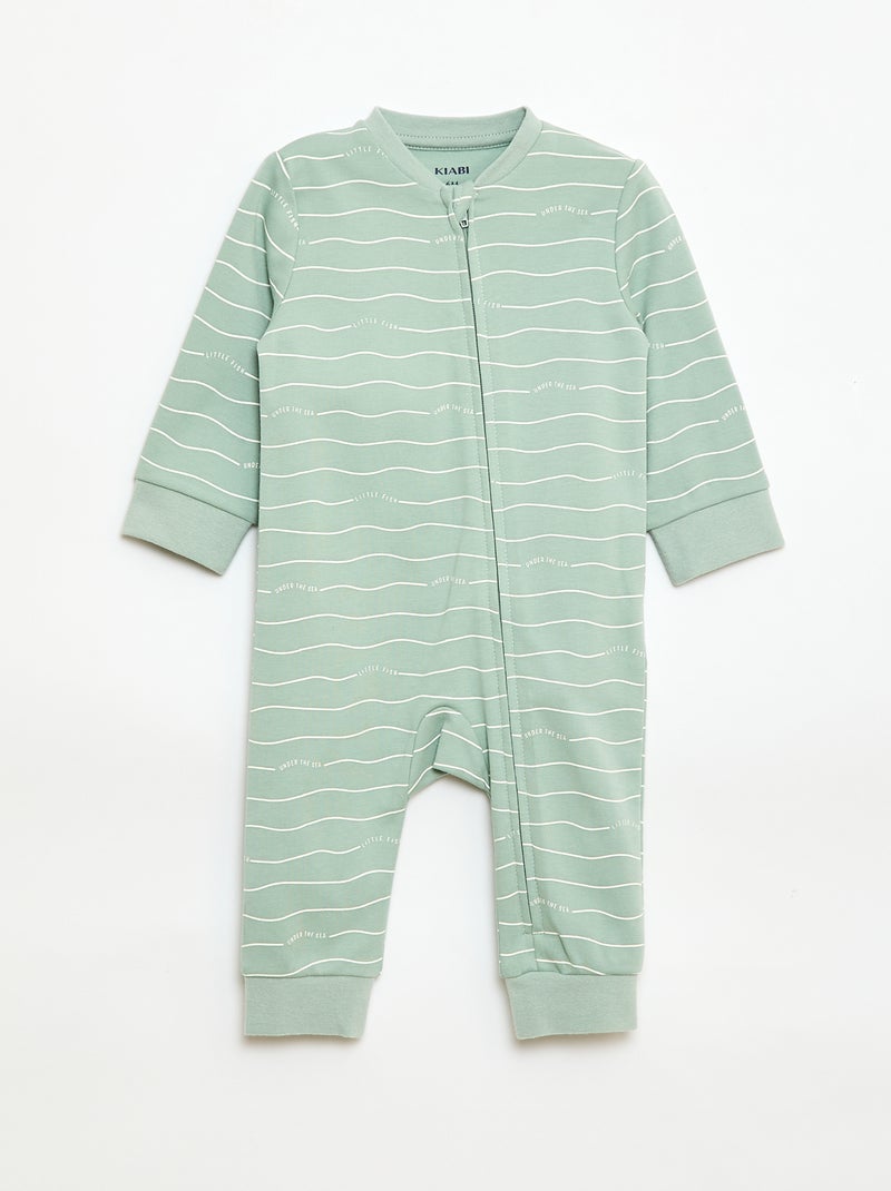 Conjunto pijama + chaleco acolchado Verde - Kiabi