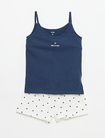 Conjunto pijama corto camiseta de tirantes + Pantalón corto - 2 piezas
