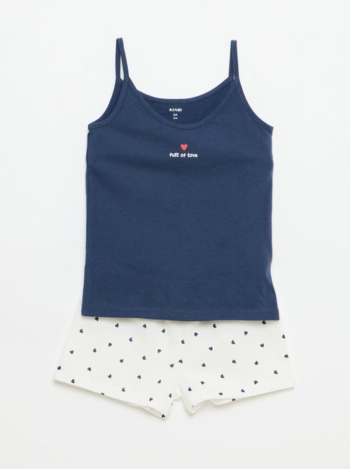 Conjunto pijama corto camiseta de tirantes + Pantalón corto - 2 piezas - Kiabi