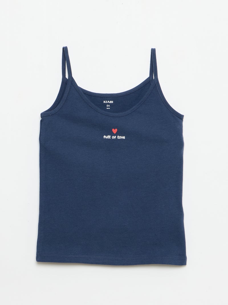 Conjunto pijama corto camiseta de tirantes + Pantalón corto - 2 piezas Azul - Kiabi