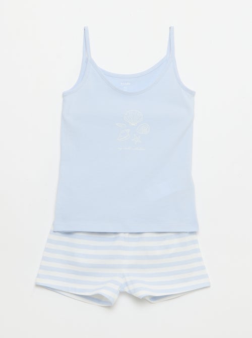 Conjunto pijama corto camiseta de tirantes + Pantalón corto - 2 piezas - Kiabi