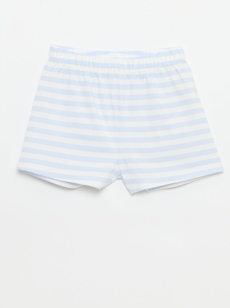 Conjunto pijama corto camiseta de tirantes + Pantalón corto - 2 piezas Azul - Kiabi