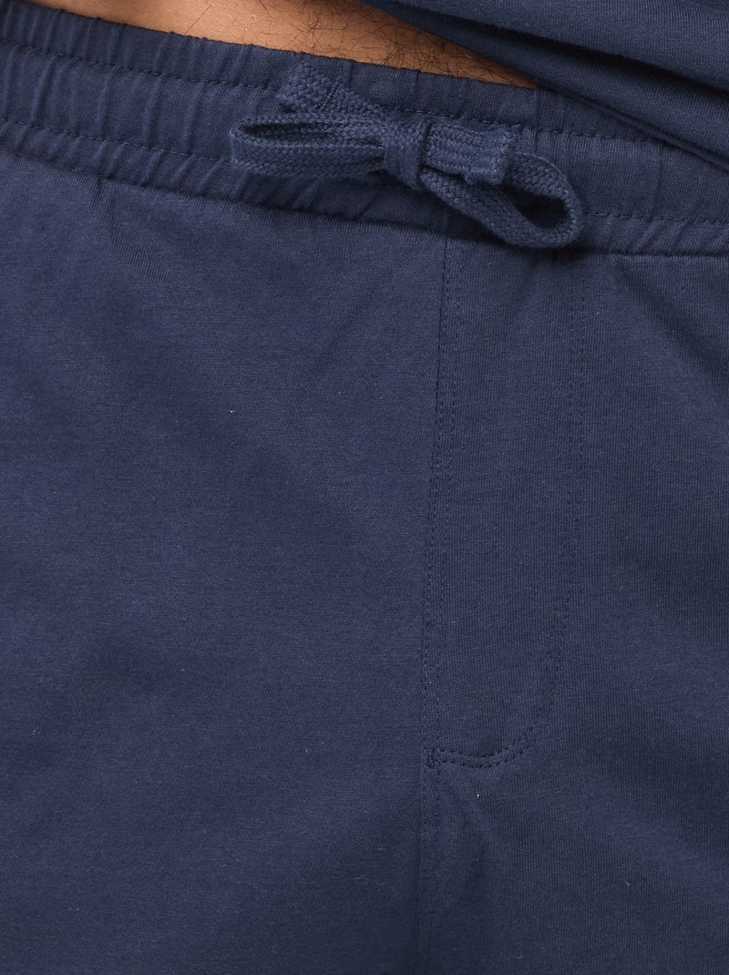 Conjunto pijama corto camiseta + pantalón corto - 2 piezas Azul - Kiabi