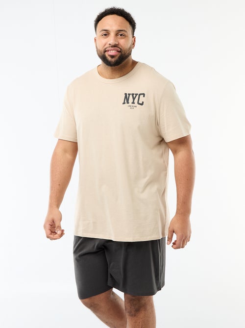 Conjunto pijama corto camiseta + pantalón corto - 2 piezas - Kiabi