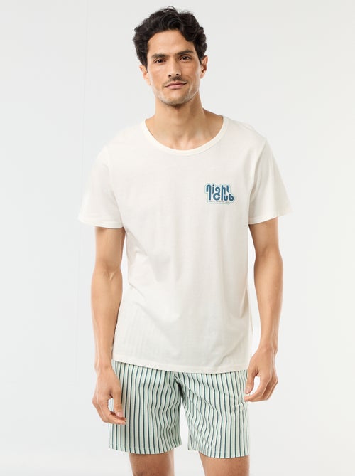 Conjunto pijama corto camiseta + pantalón corto - 2 piezas - Kiabi