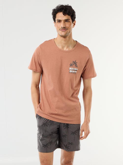 Conjunto pijama corto camiseta + pantalón corto - 2 piezas - Kiabi