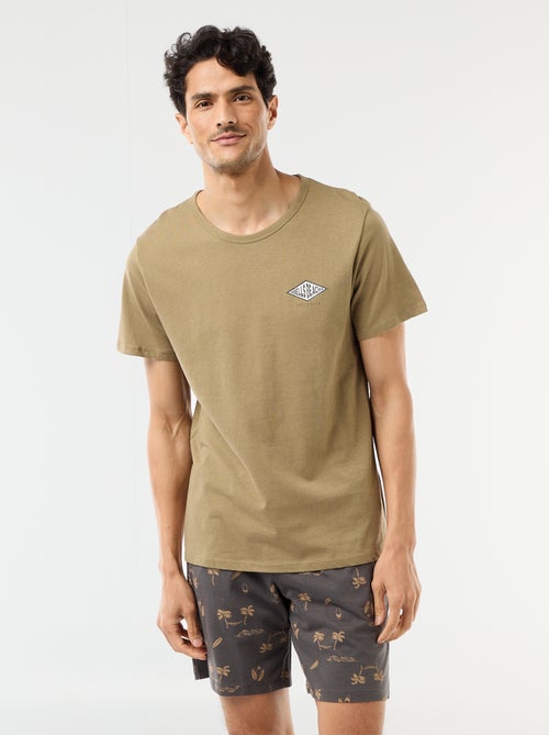 Conjunto pijama corto camiseta + pantalón corto - 2 piezas - Kiabi