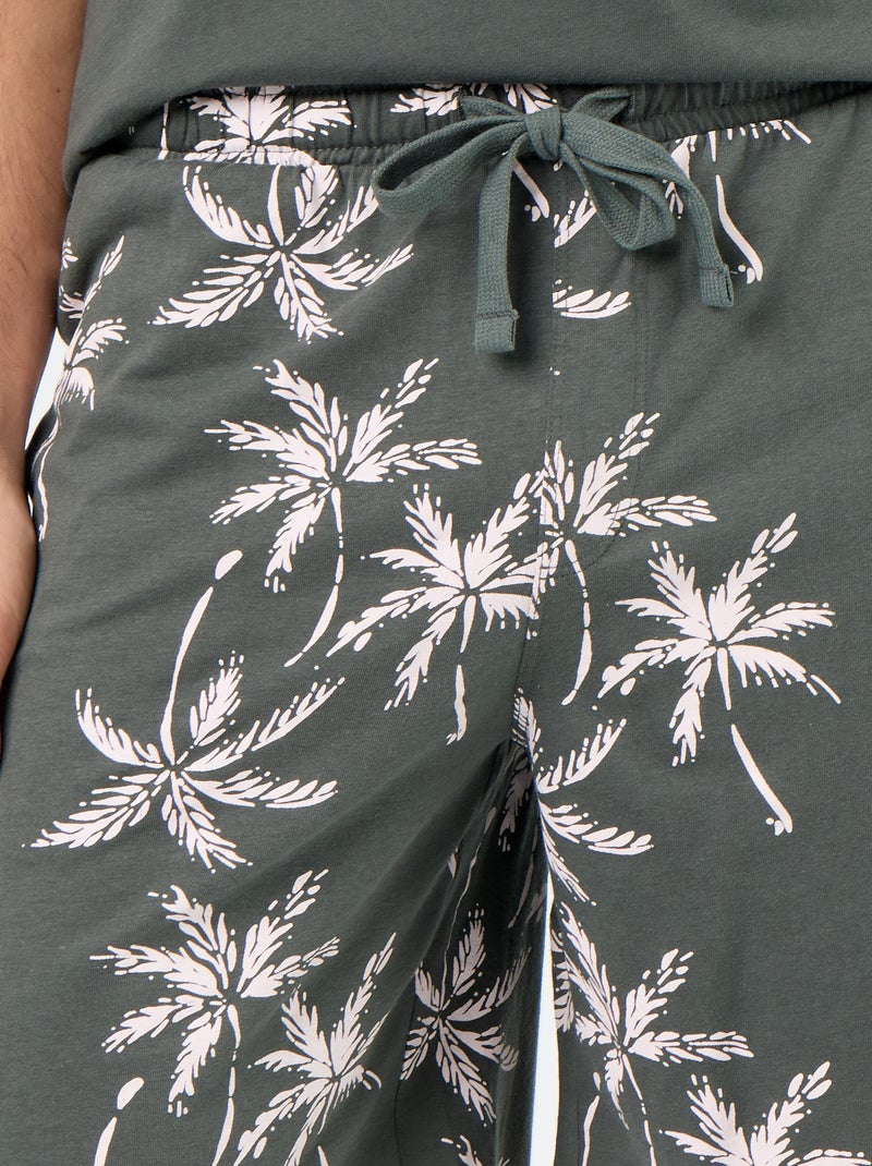 Conjunto pijama corto camiseta + pantalón corto - 2 piezas Verde - Kiabi