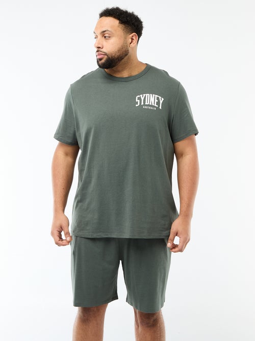 Conjunto pijama corto camiseta + pantalón corto - 2 piezas - Kiabi