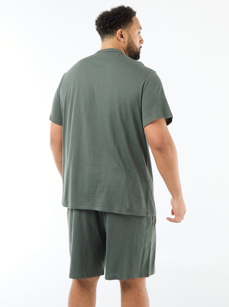 Conjunto pijama corto camiseta + pantalón corto - 2 piezas Verde - Kiabi