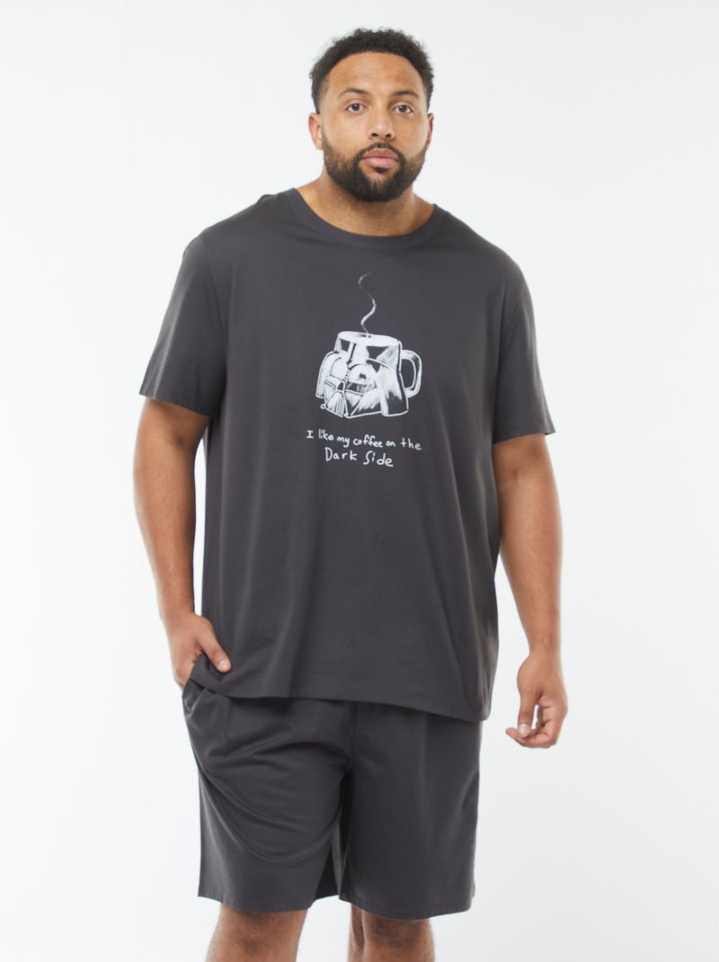 Conjunto pijama corto + camiseta 'Star Wars' - 2 piezas Negro - Kiabi