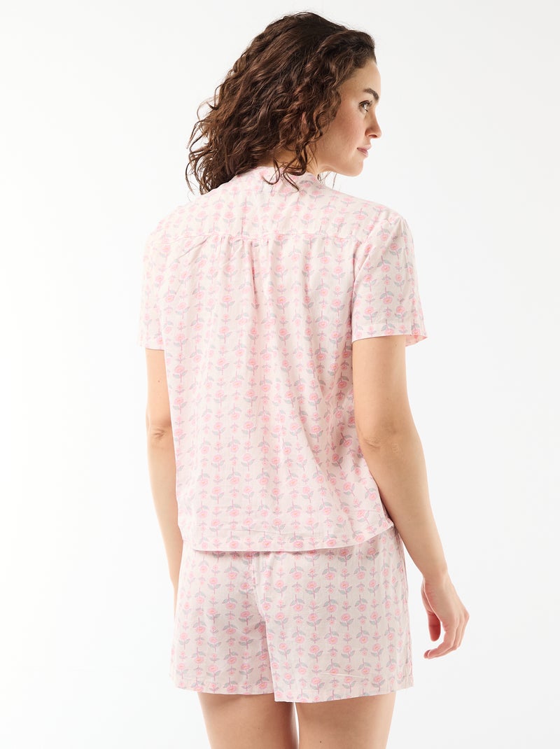 Conjunto pijama corto estampado - 2 piezas Rosa - Kiabi