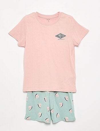 Conjunto pijama corto pantalón corto + camiseta - 2 piezas