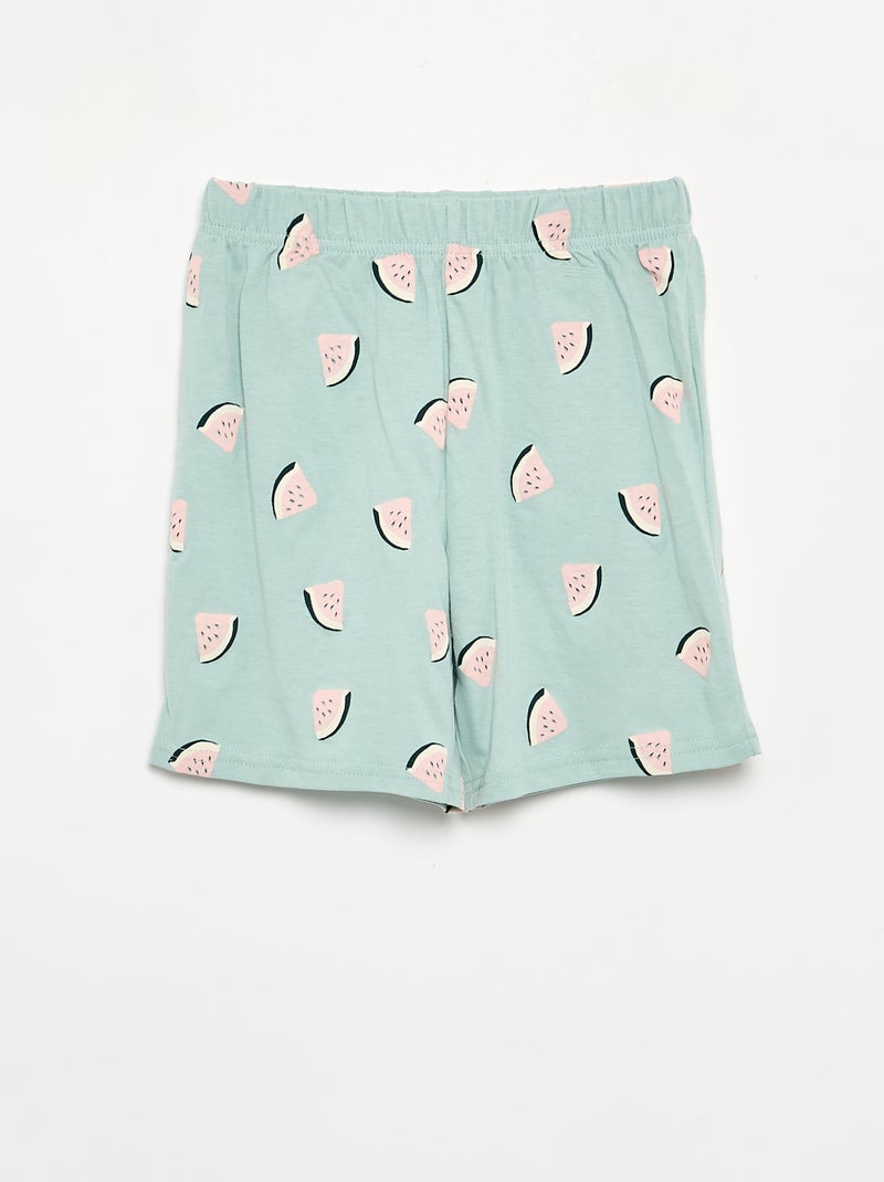 Conjunto pijama corto pantalón corto + camiseta - 2 piezas Rosa - Kiabi