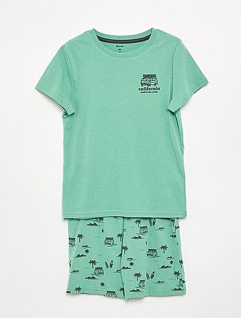 Conjunto pijama corto pantalón corto + camiseta - 2 piezas