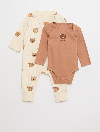 Conjunto pijama de felpa cálida y body