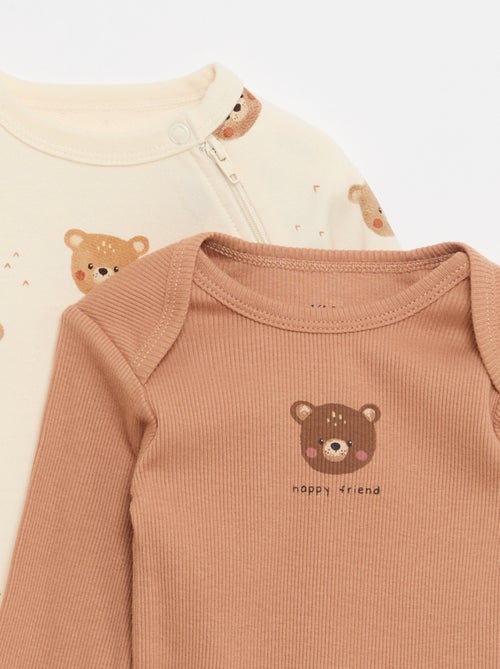 Conjunto pijama de felpa cálida y body - Kiabi