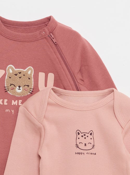 Conjunto pijama de felpa cálida y body - Kiabi