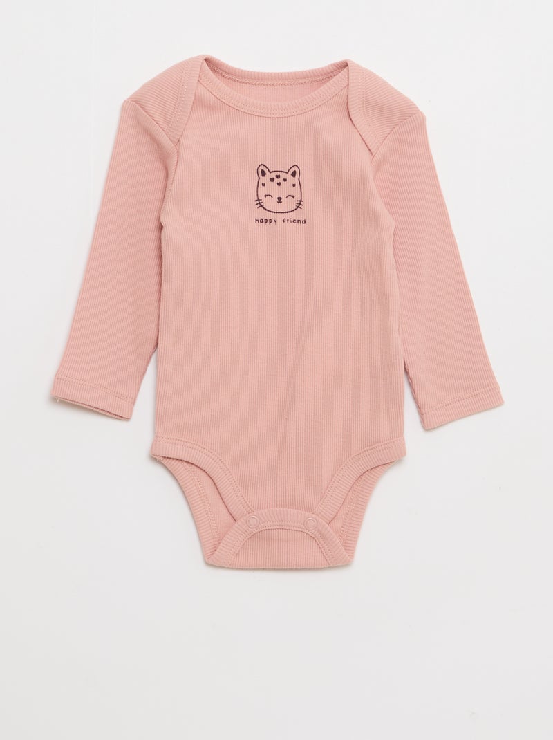 Conjunto pijama de felpa cálida y body Rosa - Kiabi