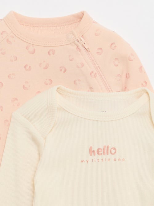 Conjunto pijama de felpa ligera y body - Kiabi