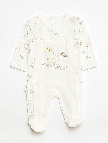 Conjunto pijama entero + body + peluche - 3 piezas