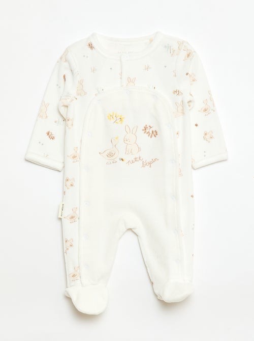 Conjunto pijama entero + body + peluche - 3 piezas - Kiabi