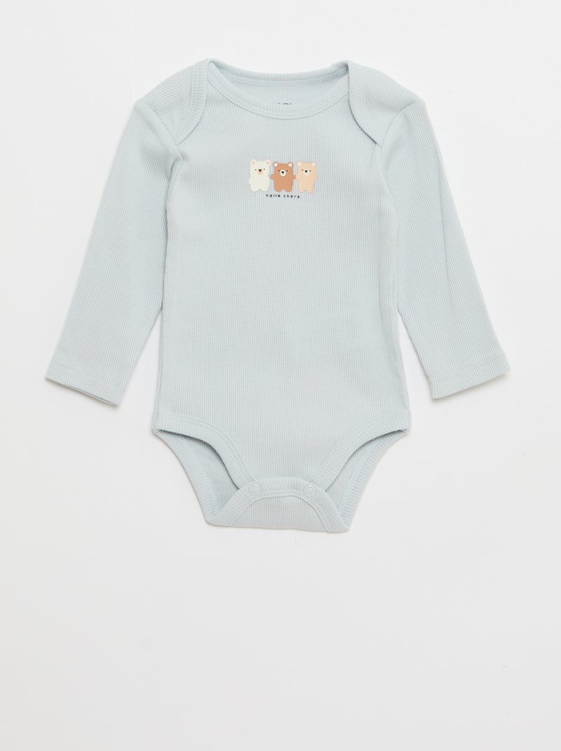 Conjunto pijama entero de felpa cálida y body Verde - Kiabi
