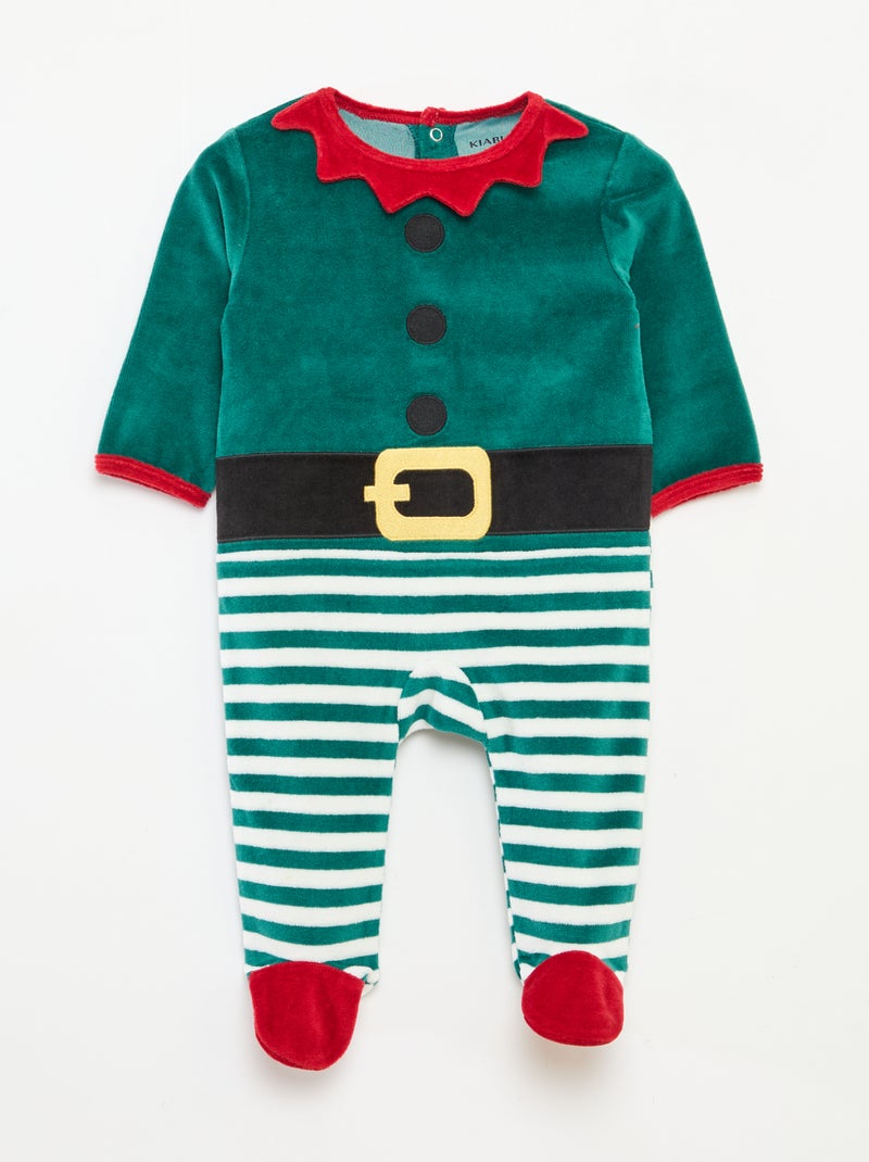Conjunto pijama + gorro Navidad Verde - Kiabi
