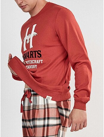 Conjunto pijama hombre de harry potter con pantalón de cuadros