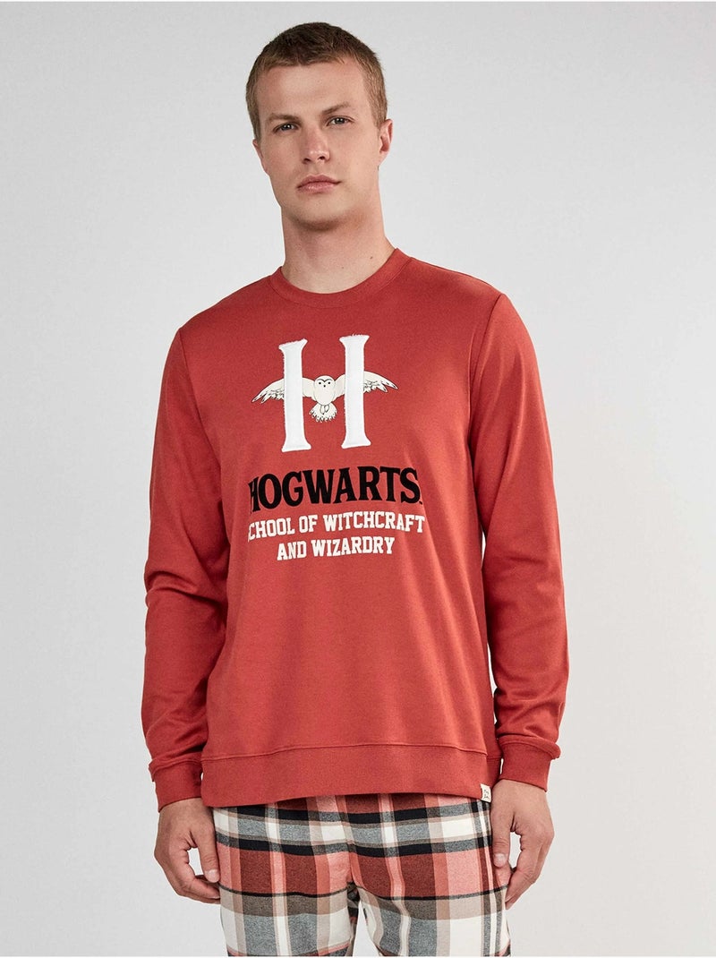 Conjunto pijama hombre de harry potter con pantalón de cuadros Terracota - Kiabi