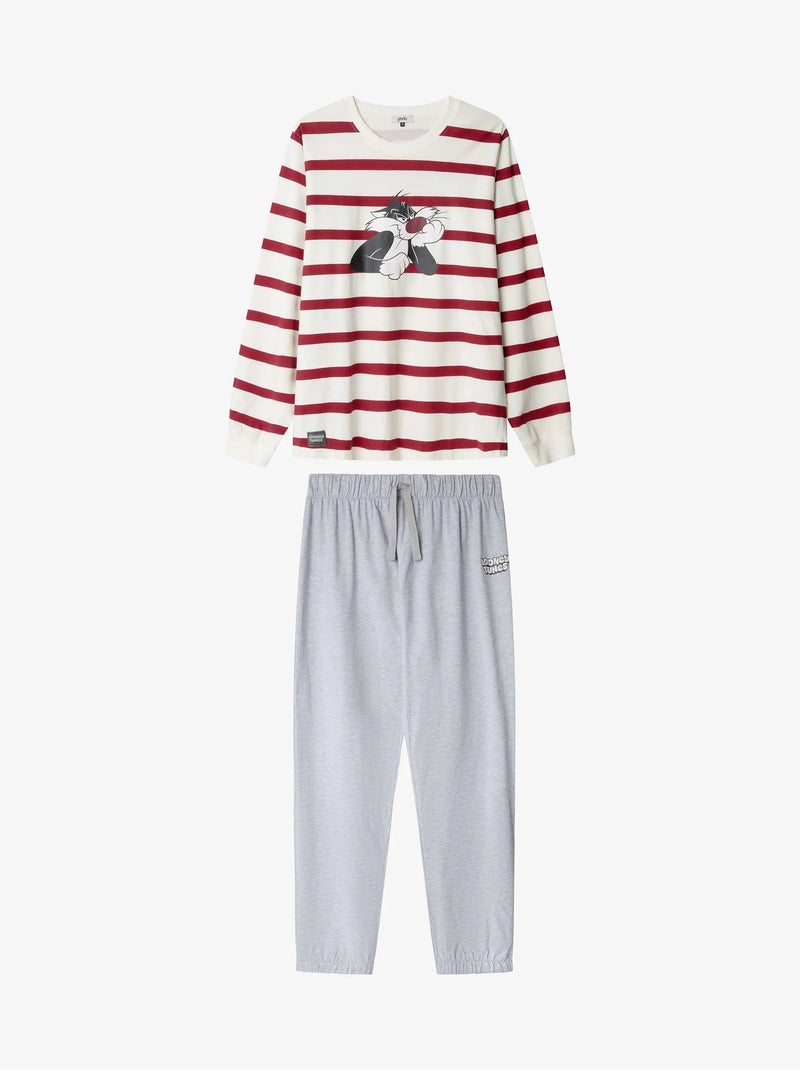 Conjunto pijama hombre looney tunes con camiseta a rayas de silvestre Multicolor - Kiabi