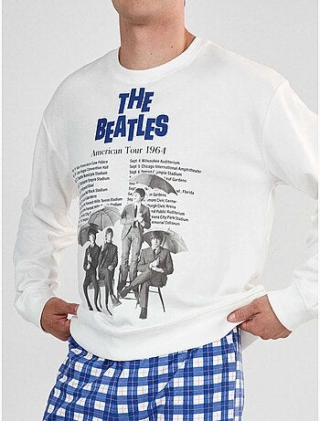 Conjunto pijama hombre the beatles con pantalón de rayas