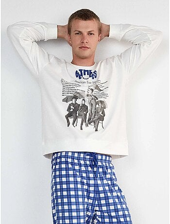 Conjunto pijama hombre the beatles con pantalón de rayas