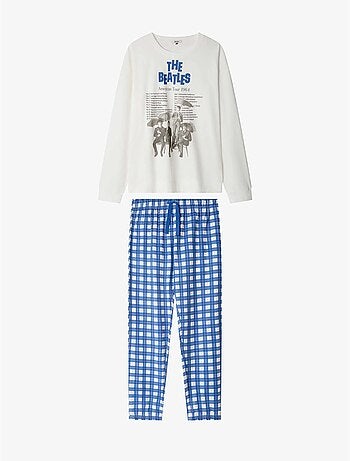 Conjunto pijama hombre the beatles con pantalón de rayas