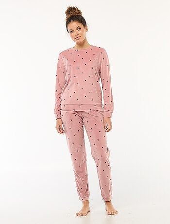 Conjunto de pijama largo polar camiseta + pantalón - 2 piezas