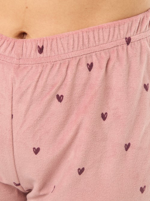 Conjunto pijama largo polar camiseta + pantalón - 2 piezas - Kiabi