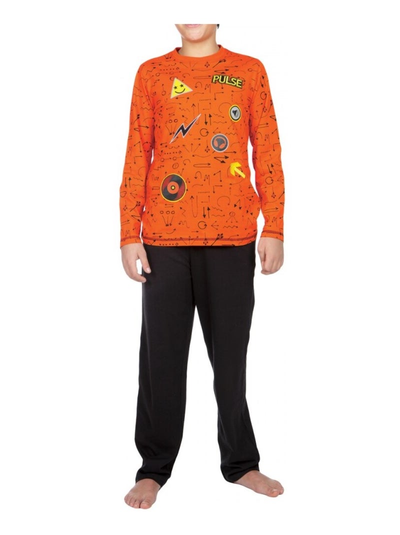 Conjunto Pijama Niño Negro Naranja - Kiabi