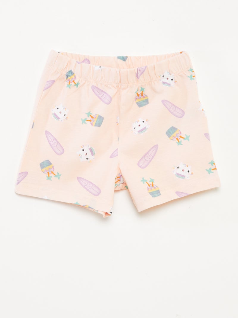Conjunto pijama Pantalón corto + camiseta 'La casa de muñecas de Gabby' - 2 piezas ROSA - Kiabi
