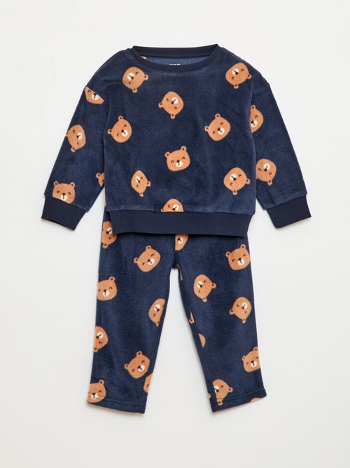 Conjunto pijama polar: camiseta + pantalón - Kiabi