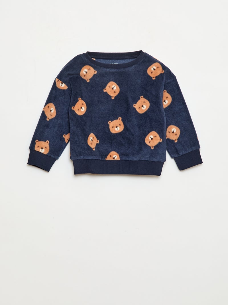 Conjunto pijama polar: camiseta + pantalón Azul - Kiabi