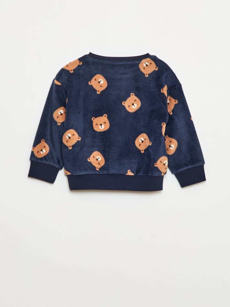 Conjunto pijama polar: camiseta + pantalón Azul - Kiabi