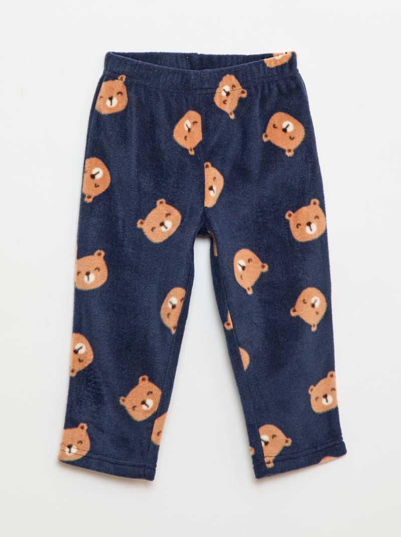 Conjunto pijama polar: camiseta + pantalón Azul - Kiabi
