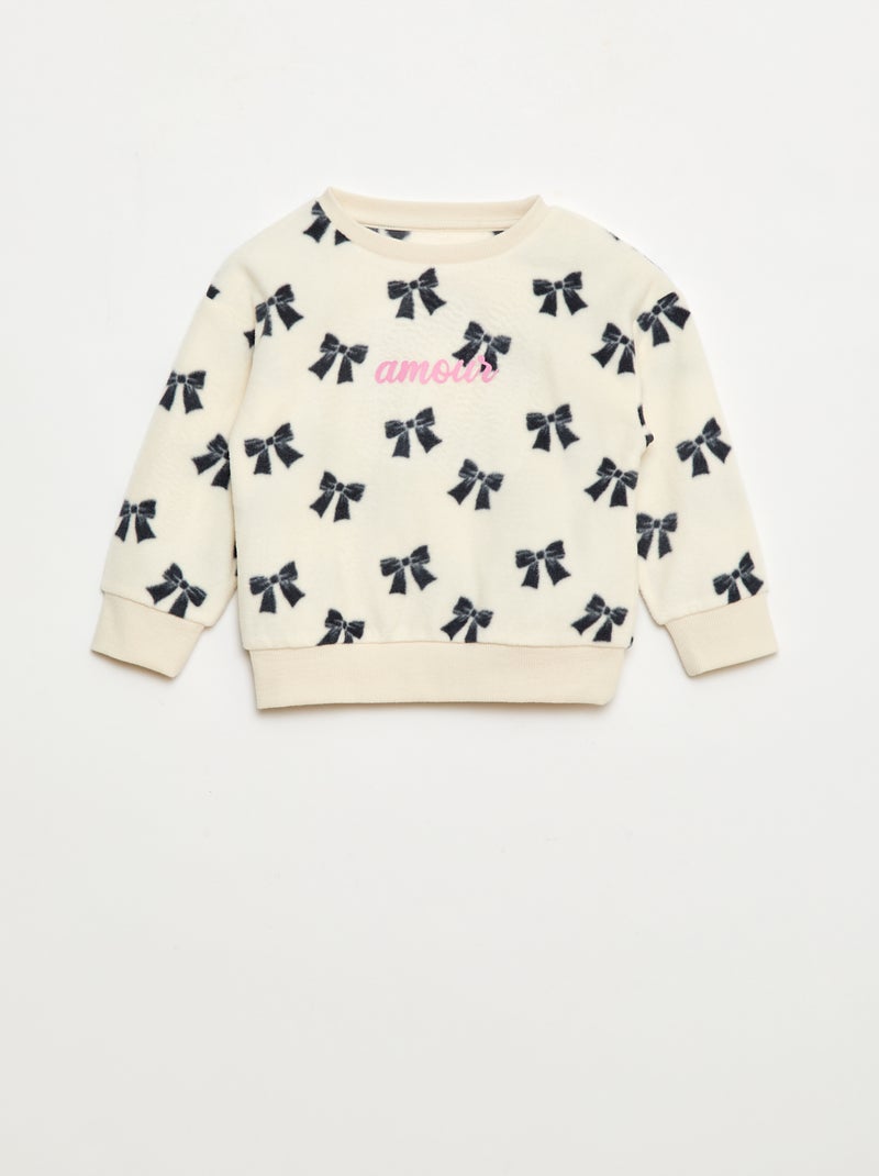 Conjunto pijama polar: camiseta + pantalón Blanco - Kiabi