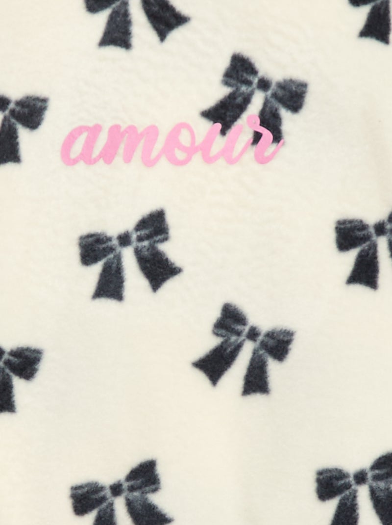 Conjunto pijama polar: camiseta + pantalón Blanco - Kiabi