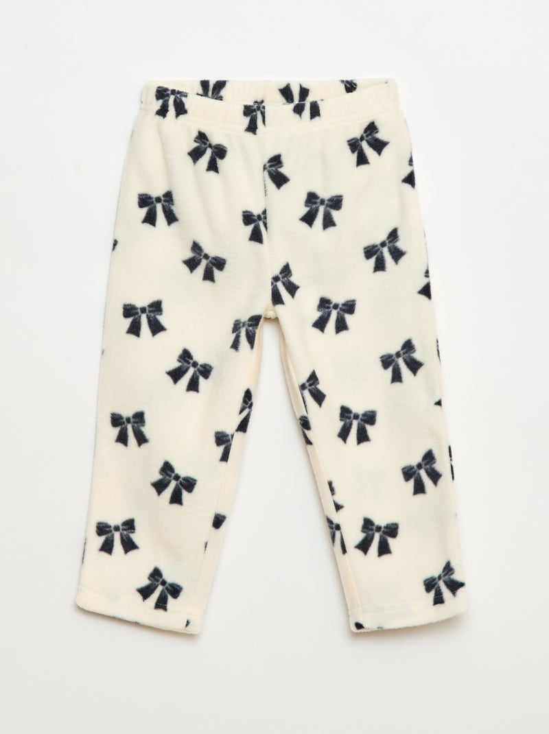 Conjunto pijama polar: camiseta + pantalón Blanco - Kiabi